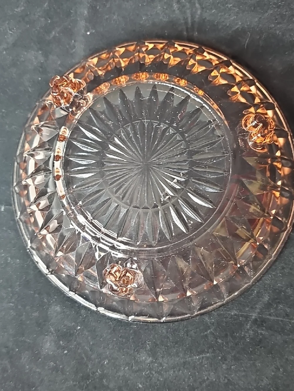 Vintage Pink Windsor Glass Dessert Bowl- Elegant Pressed Glass